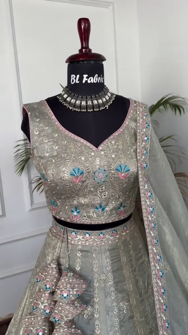 Latest Net Embroidery Work Lehenga Choli – A Royal Ensemble of Elegance - Image 2