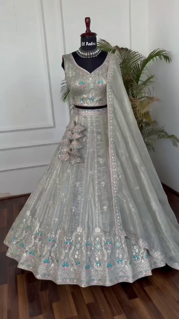 Latest Net Embroidery Work Lehenga Choli – A Royal Ensemble of Elegance