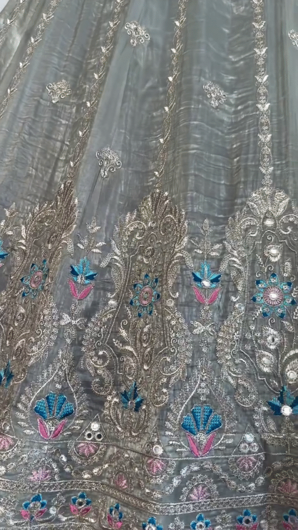 Latest Net Embroidery Work Lehenga Choli – A Royal Ensemble of Elegance - Image 3