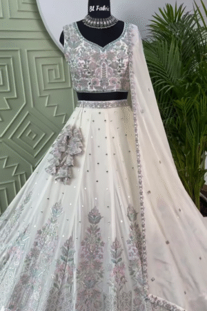 Embroidered Semi Stitched Lehenga Choli – A Timeless Ensemble of Elegance and Tradition