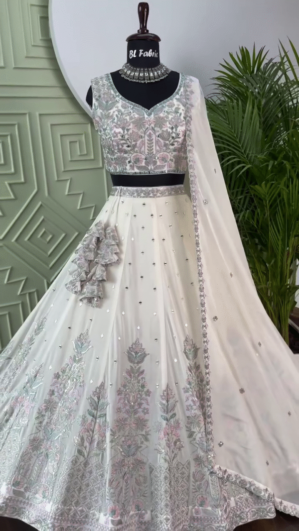 Embroidered Semi Stitched Lehenga Choli – A Timeless Ensemble of Elegance and Tradition