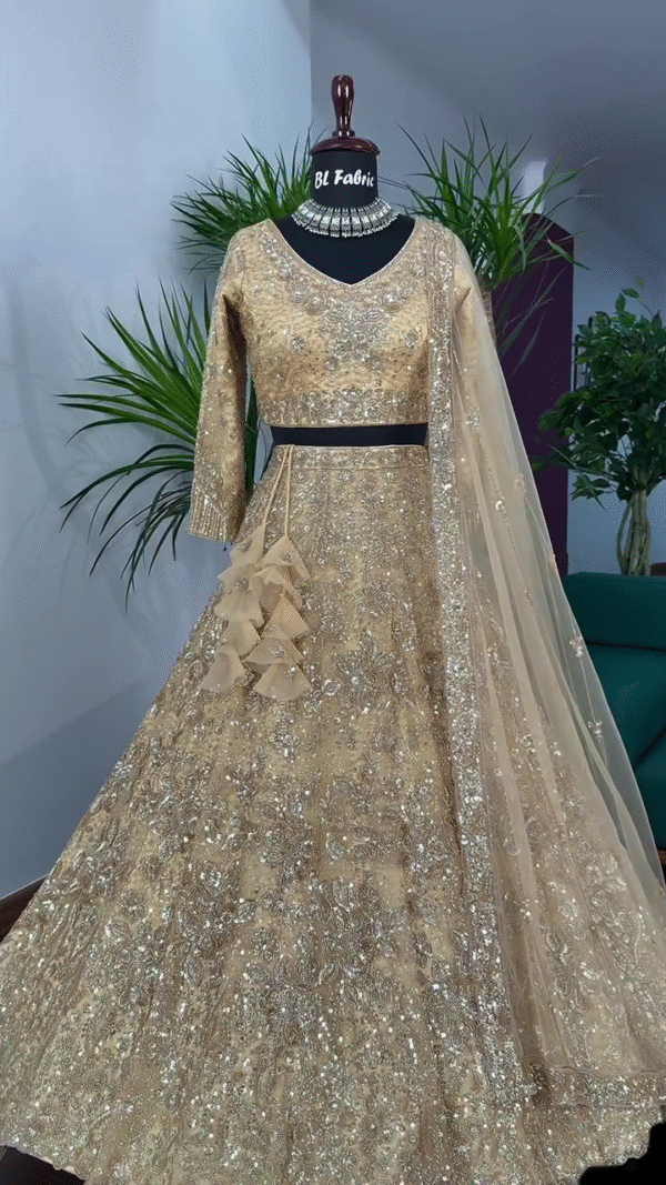 Bridal Lehenga for Wedding Cream Wedding Lehenga