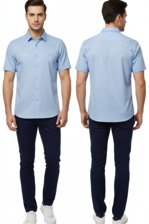Men’s Short Sleeves Shirt with Patch Pocket – Casual & Smart Everyday Wear