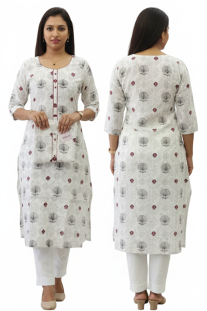Women’s Block Print A-Line Kurta – Ethnic Elegance Meets Modern Comfort