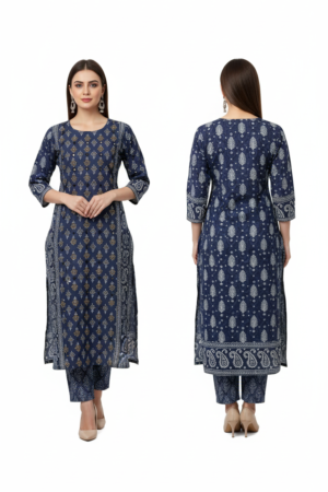 Women’s Cotton Blend Kurta Palazzo Set – Effortless Ethnic Elegance