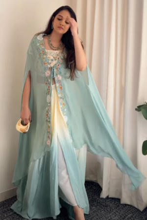 Ethereal Mint Cape Ensemble