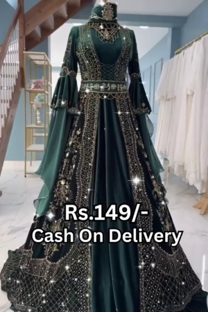 Georgette Readymade Sharara Top Lehenga in Dark Black